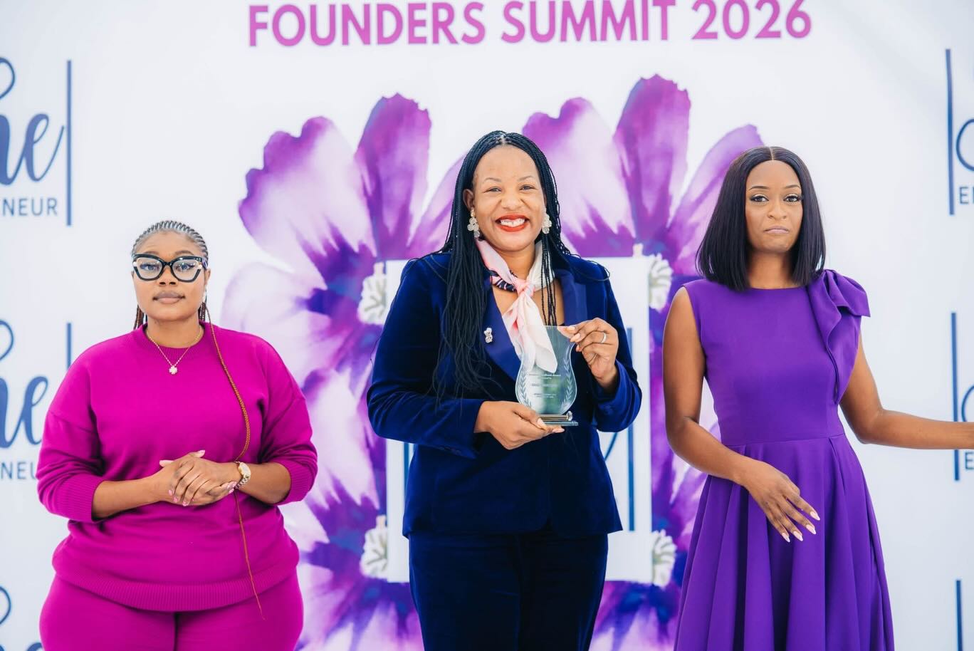 Ruth Mooto receiving Business Excellence Award