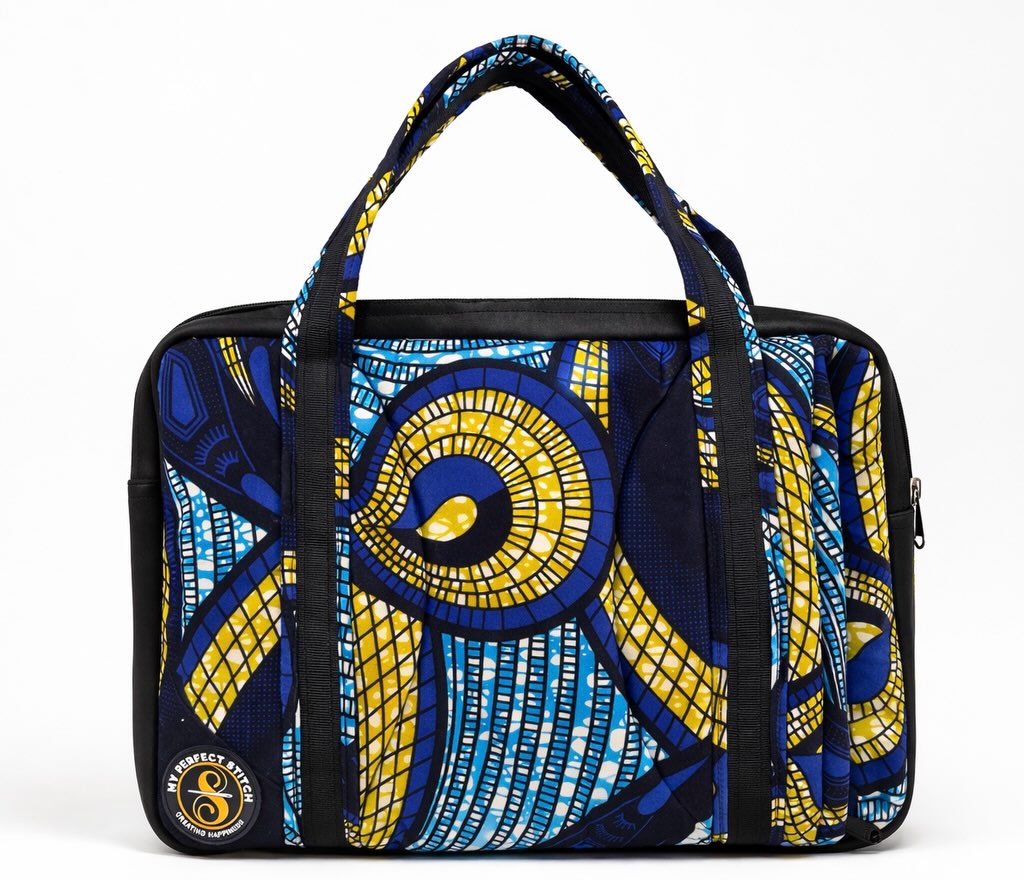 Blue peacock laptop bag